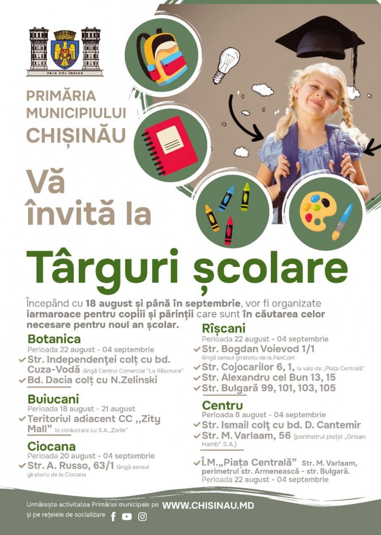 Târguri școlare în sectorului Rîșcani