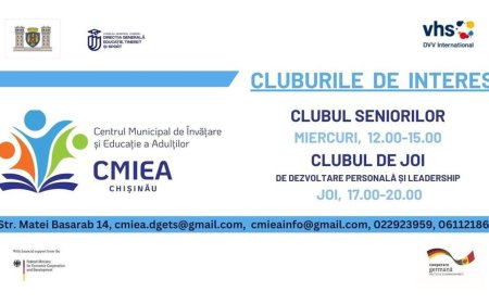 CLUBURI DE INTERES în cadrul Centrului Municipal de Învățare și Educație a Adulților.