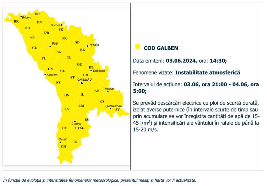 Atenție „Cod galben”