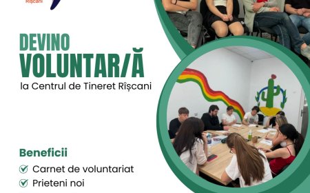 Recrutăm Voluntari la Centrul de Tineret Rîșcani!