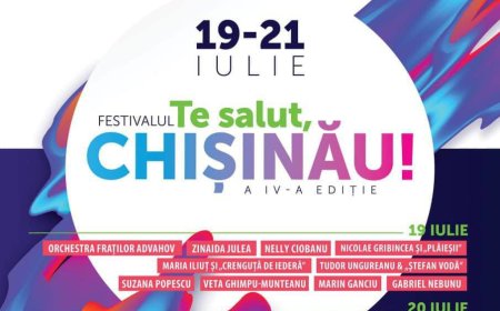 Primăria Chișinău amintește comunității că, în perioada 19-21 iulie, va avea loc Festivalul „Te Salut, Chișinău!”.
