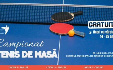 Primăria municipiului Chișinău invită toți doritorii să se alăture Campionatului de Tenis de Masă pentru Amatori!