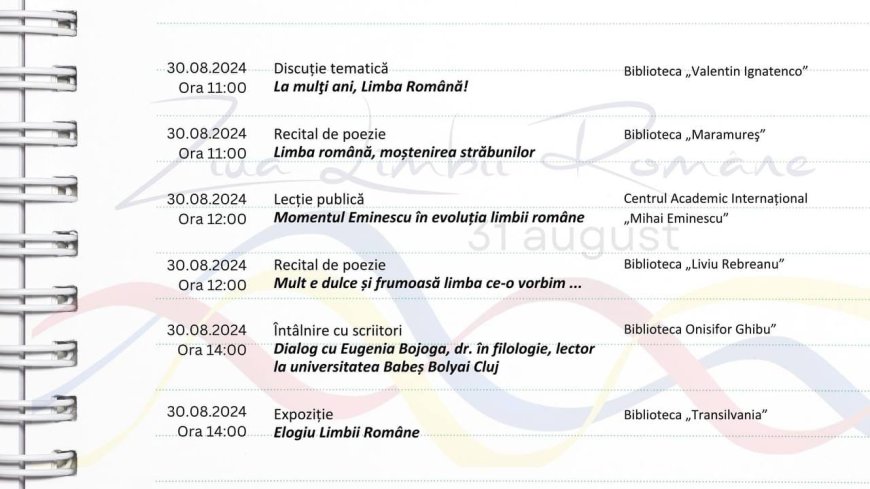 În perioada 23-30 august 2024, Biblioteca Municipală „B.P. Hasdeu” organizează o serie de activități dedicate Zilei Limbii Române.