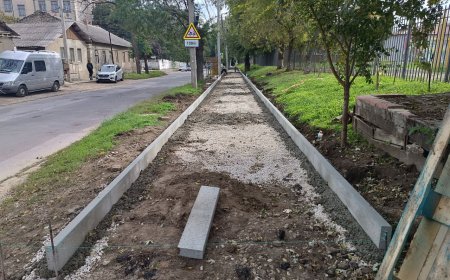 ✅Continuă lucrările de reabilitare a trotuarelor din strada Alexandru Hâjdeu, sectorul Rîșcani.