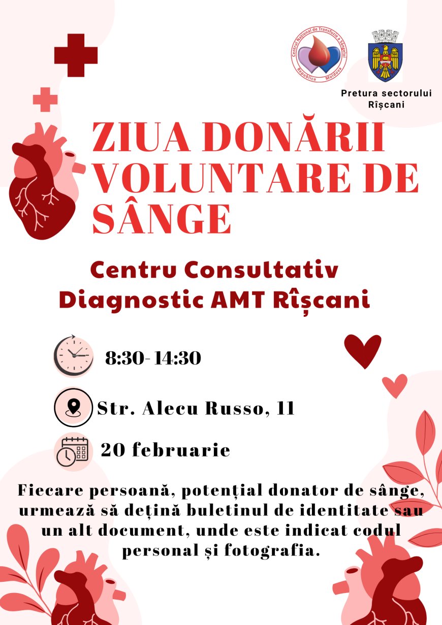 În fiecare picătură de sânge donată există o șansă pentru cineva care luptă pentru viață.