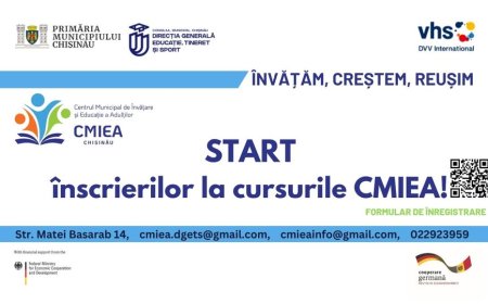 Start înscrierilor la cursurile Centrului Municipal de Învățare și Educație a Adulților!