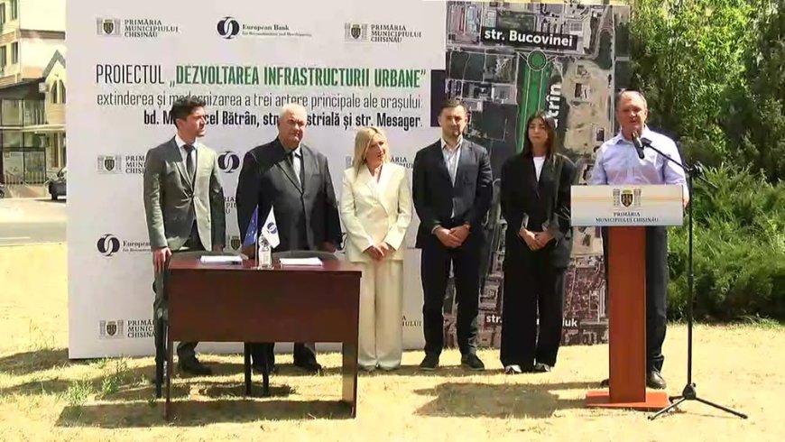 Evenimentul de semnare a contractului cu Banca Europeană de Reconstrucție și Dezvoltare (BERD) pentru finanțarea Proiectului de dezvoltare a infrastructurii urbane a Municipiului Chișinău