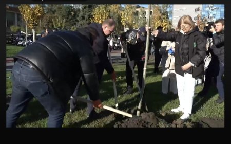 Conducerea Primăriei Chișinău participă la acțiunea de plantare arborilor pe bd. Iuri Gagarin