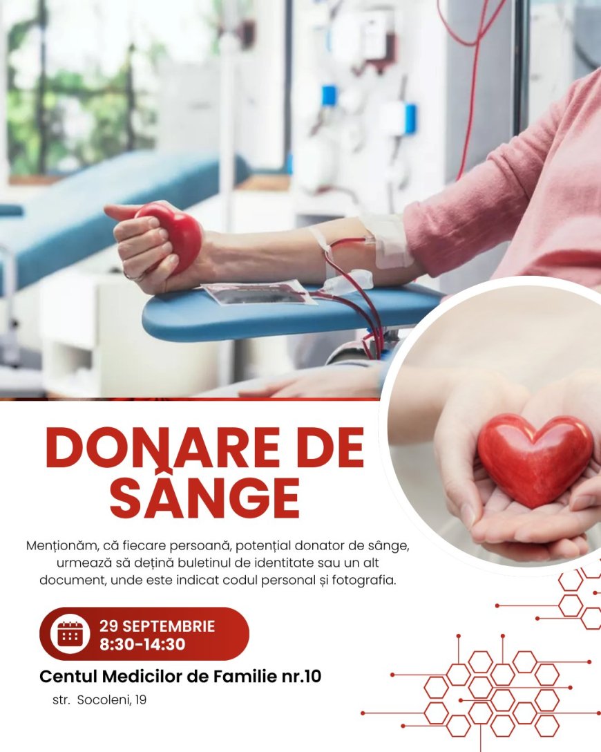 Pretura sectorului Rîșcani organizeză o nouă acțiune de donare a sânge care va avea loc în data de 29 septembrie 2025