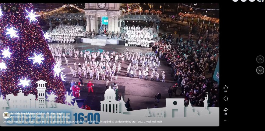 Cetățenii Republicii Moldova sunt invitați să descopere magia Crăciunului la Chișinău, începând cu 05 decembrie, ora 16:00