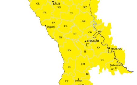 ATENȚIE! Serviciul Hidrometeorologic de Stat a emis pentru miercuri, 20 mai, între orele 17:00 – 23:00, COD GALBEN DE IN...