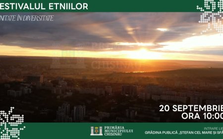 Primăria Chișinău vă invită duminică, 20 septembrie, în Grădina Publică „Ștefan cel Mare și Sfânt” la Festivalul etnii...