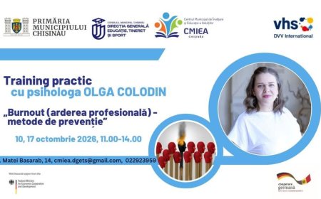 Primăria Chișinău informează despre organizarea unui training practic, în cadrul Centrului Municipal de Învățare și Ed...