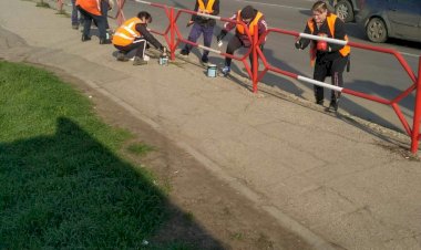 Amenajări în teren Vopsirea barelor de protecție pe adresele:...